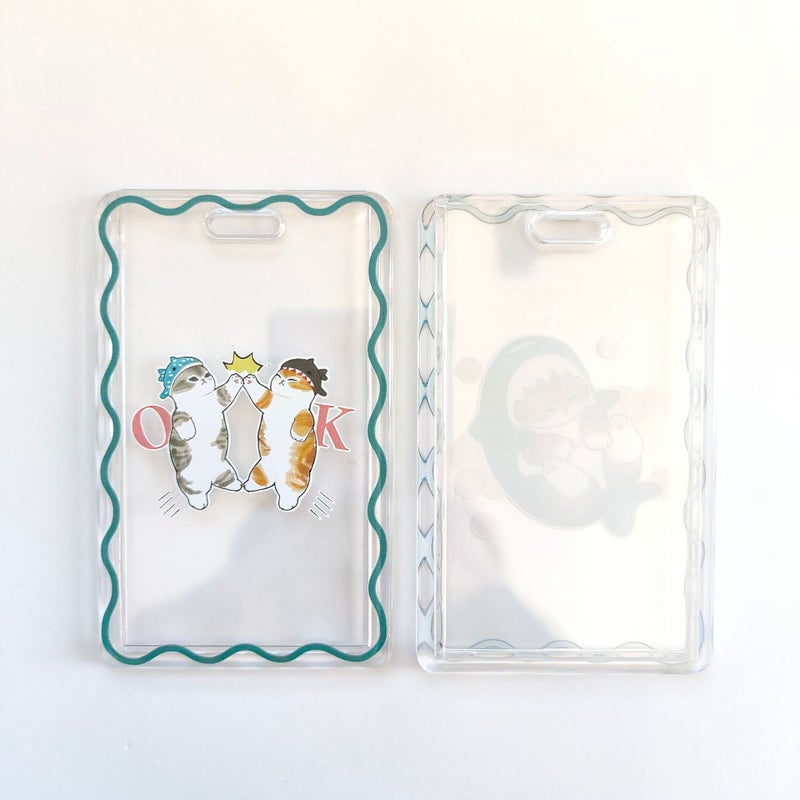 Cat Mofusand Shark Cat Transparent Id Set Student Card Subway Card Access Card Anti-Lost Keychain Card Set - Image 5